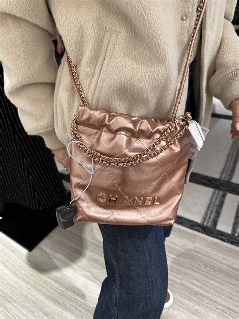 chanel 22 rose gold bag|Chanel 22 bag small black.